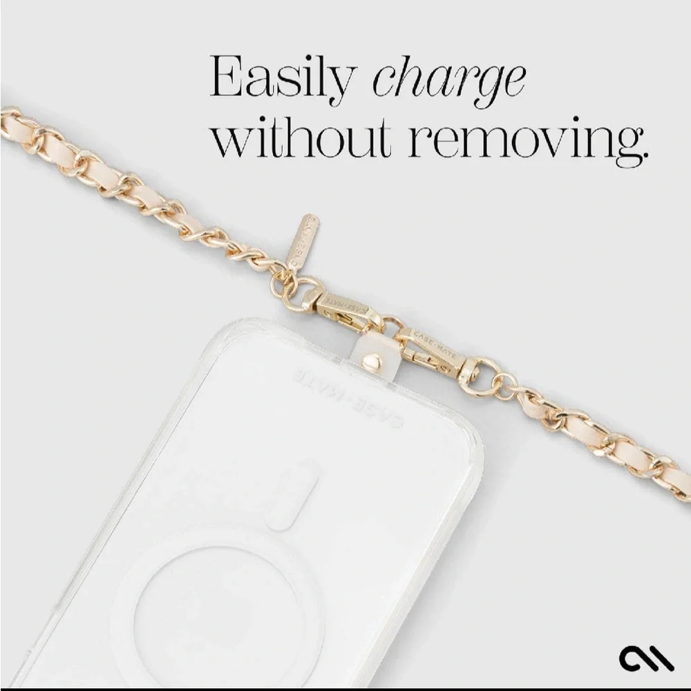 Case-Mate Gold Chain Tan Leather Phone Crossbody